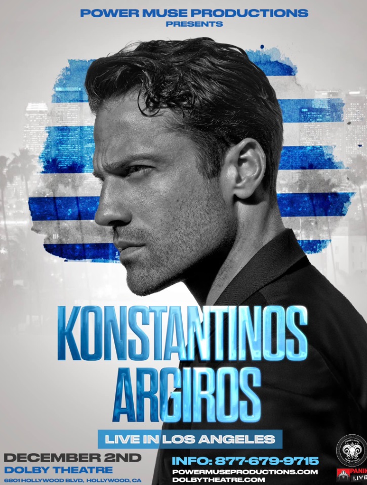Konstantinos Argiros live in Los Angeles, December 2nd, Dolby Theatre: event poster